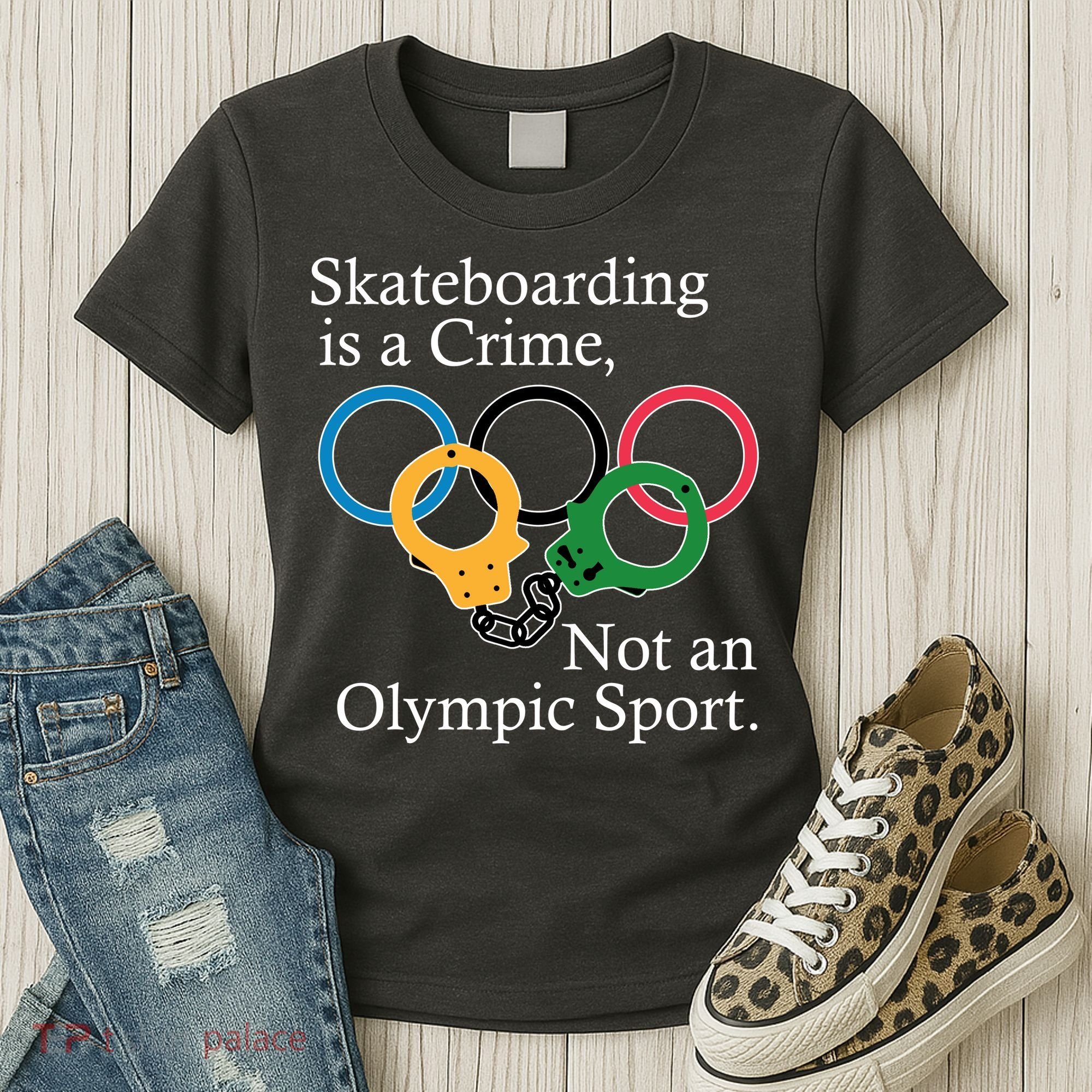 Skateboarding Is A Crime Not An Olympic Sport Women's T-Shirt