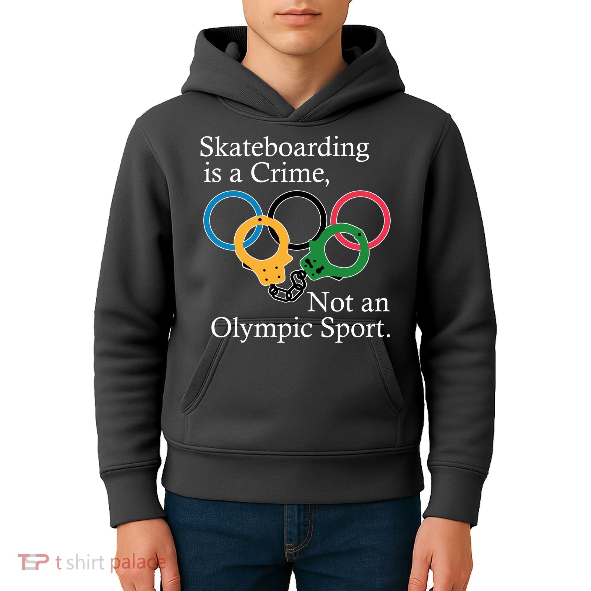Skateboarding Is A Crime Not An Olympic Sport Kids Hoodie