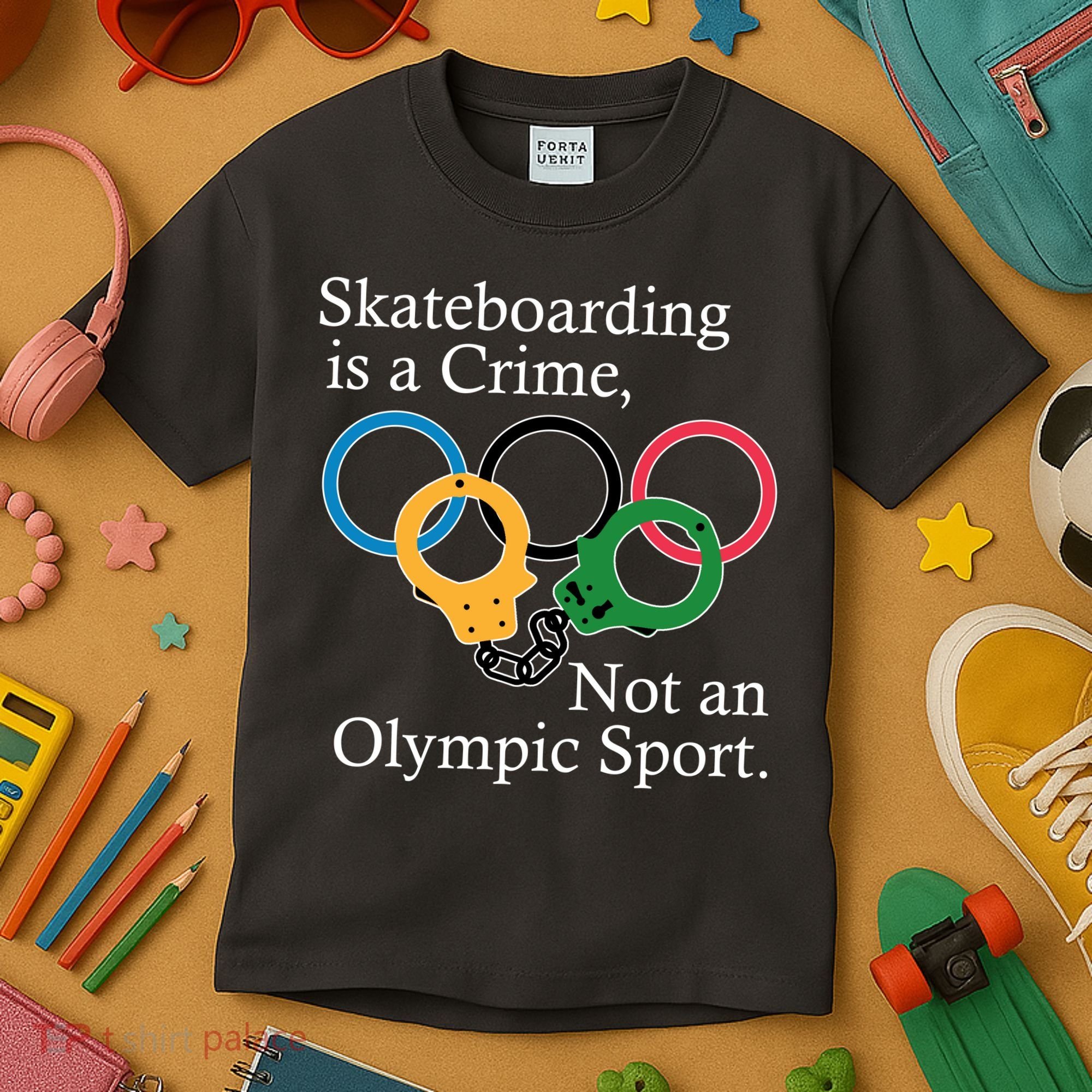 Skateboarding Is A Crime Not An Olympic Sport Kids T-Shirt