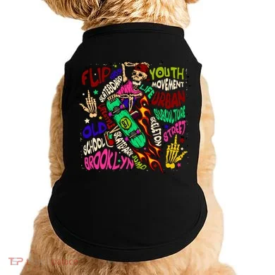 Skateboarding Skeleton Dude Doggie Tank