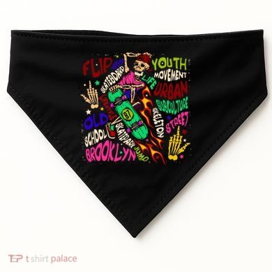 Skateboarding Skeleton Dude USA-Made Doggie Bandana