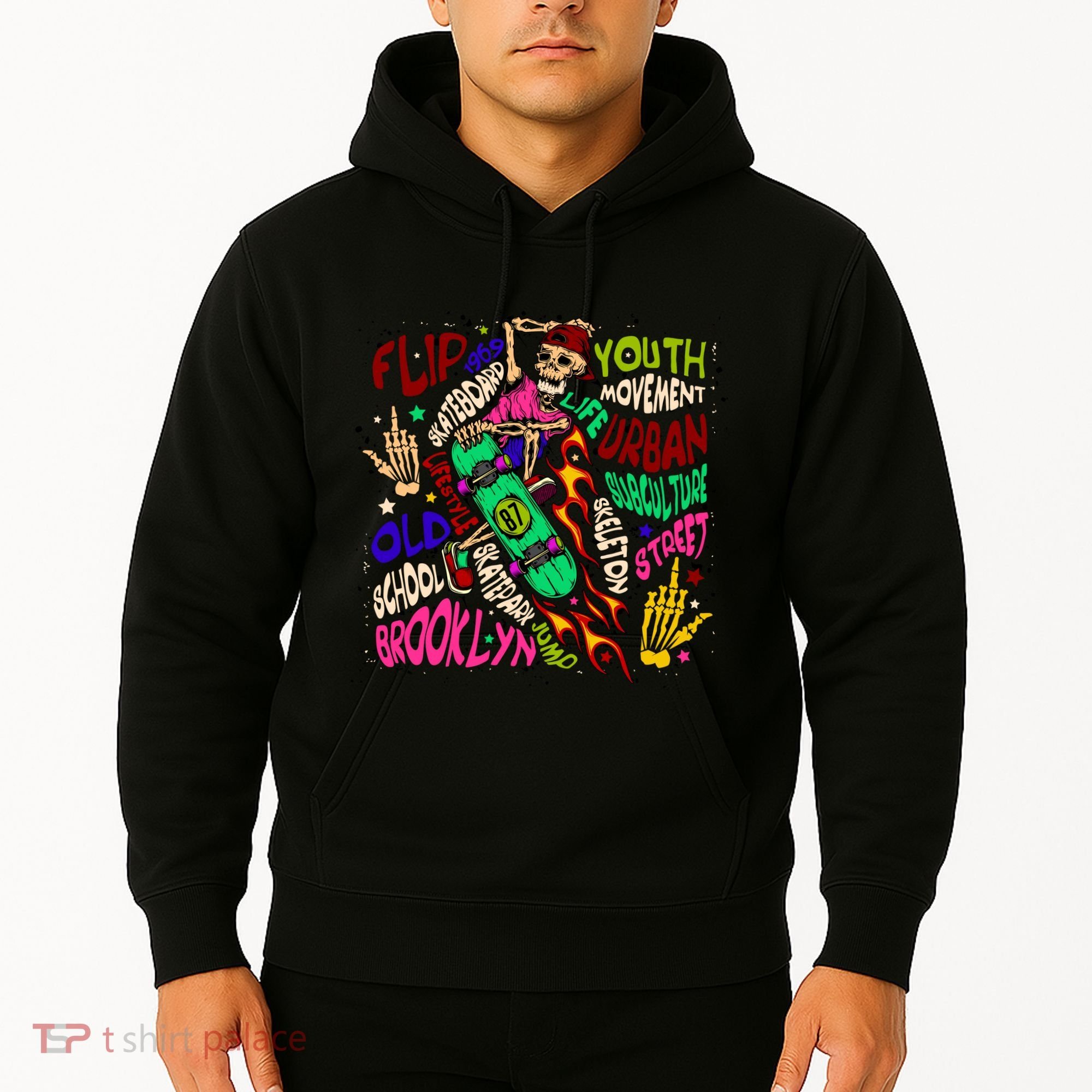 Skateboarding Skeleton Dude Hoodie