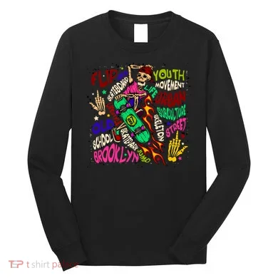 Skateboarding Skeleton Dude Long Sleeve Shirt