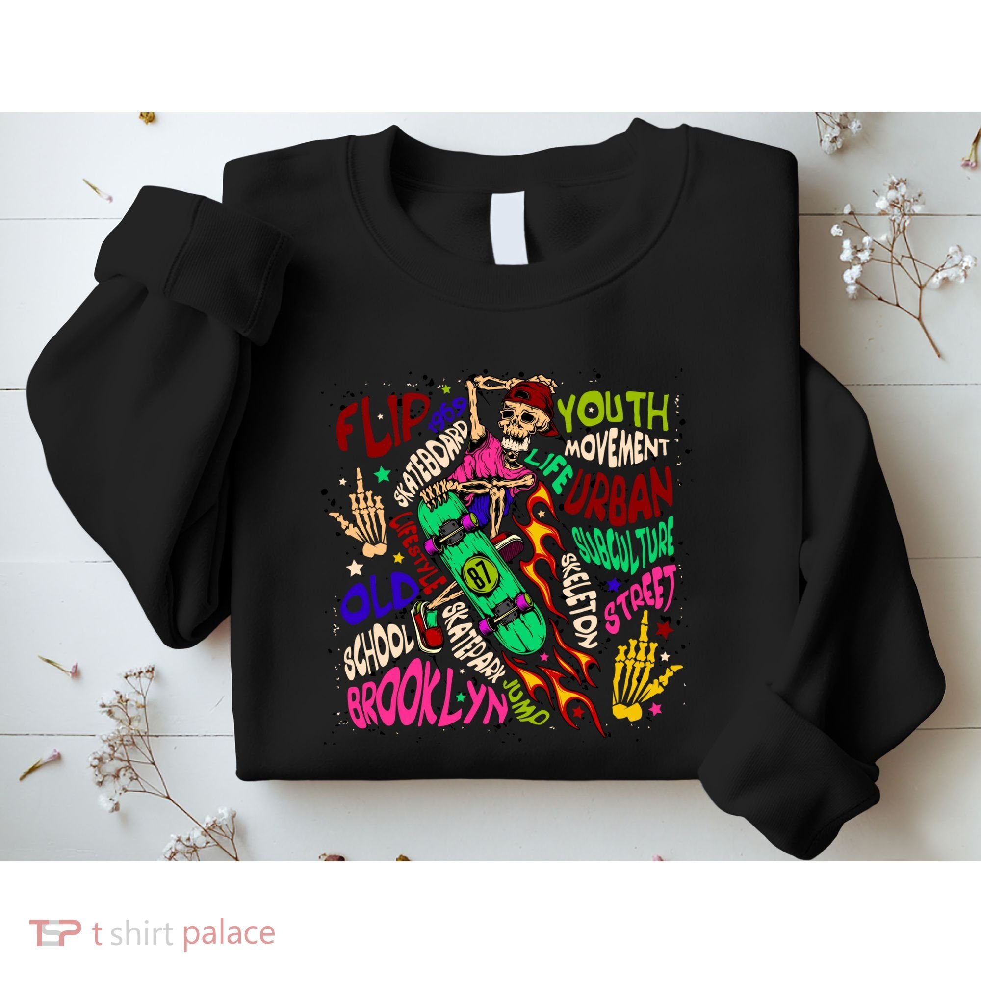 Skateboarding Skeleton Dude Sweatshirt
