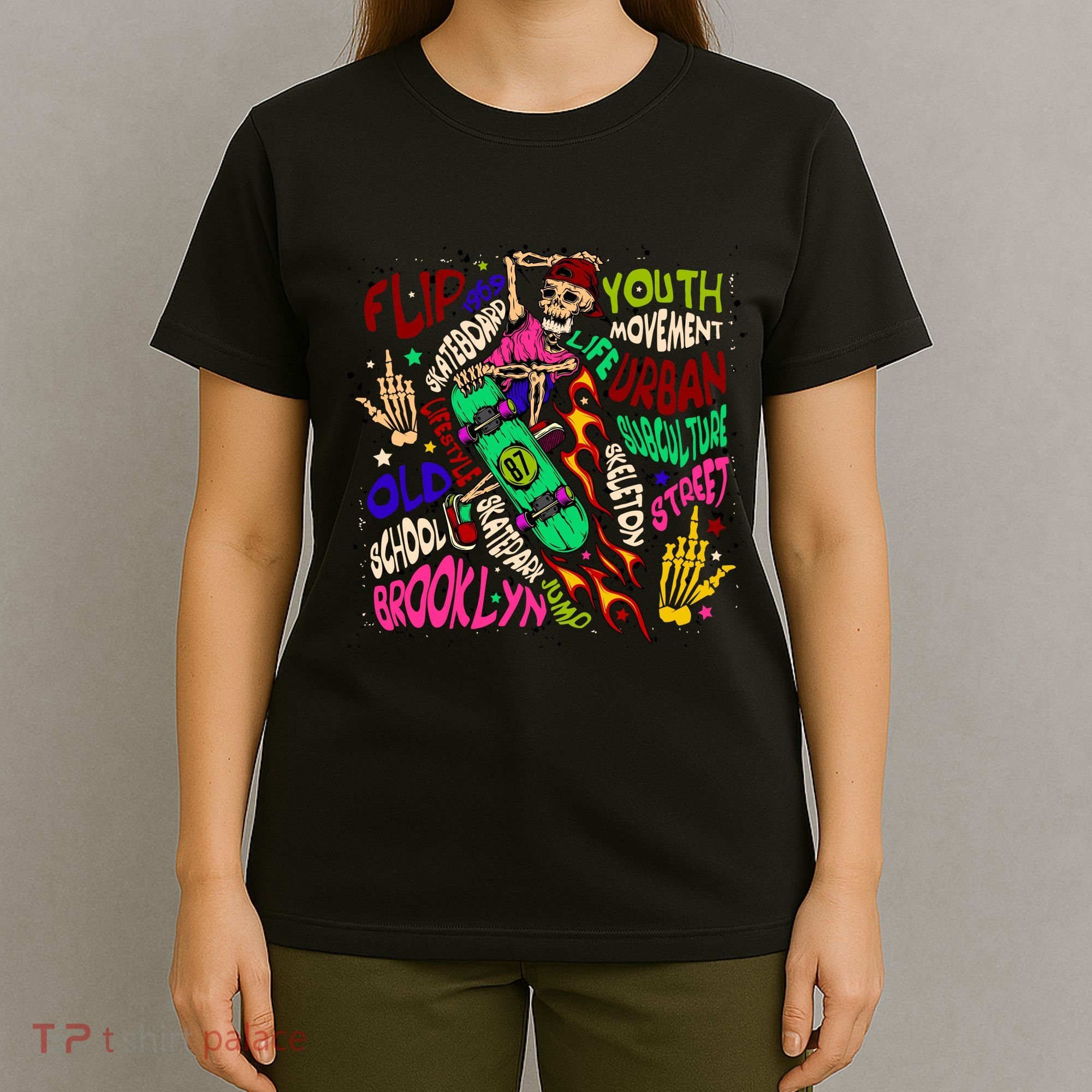 Skateboarding Skeleton Dude T-Shirt