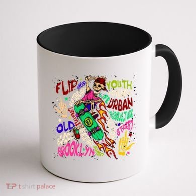 Skateboarding Skeleton Dude Coffee Mug back