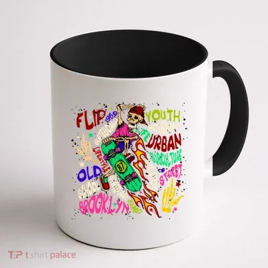 Skateboarding Skeleton Dude Coffee Mug back