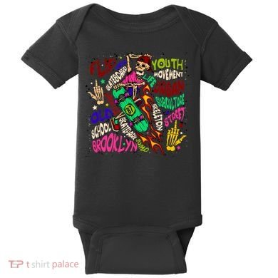 Skateboarding Skeleton Dude Baby Bodysuit