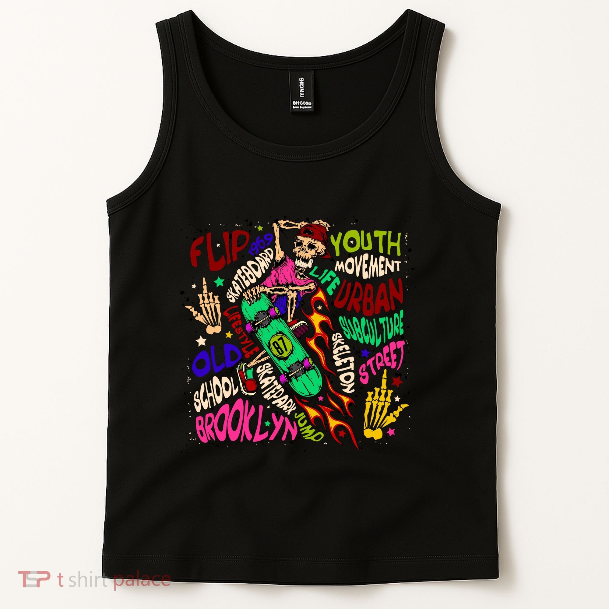 Skateboarding Skeleton Dude Tank Top