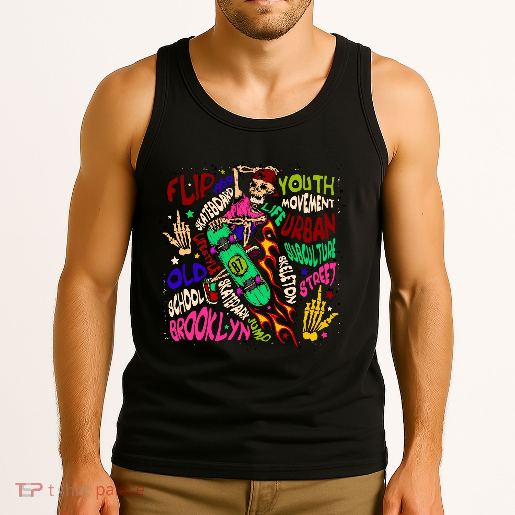 Skateboarding Skeleton Dude Tank Top