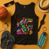 Skateboarding Skeleton Dude Tank Top thumb 4