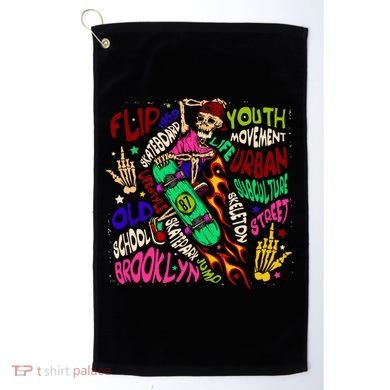 Skateboarding Skeleton Dude Golf Towel