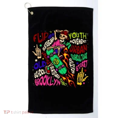 Skateboarding Skeleton Dude Golf Towel