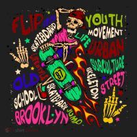 Skateboarding Skeleton Dude Golf Towel thumb 3