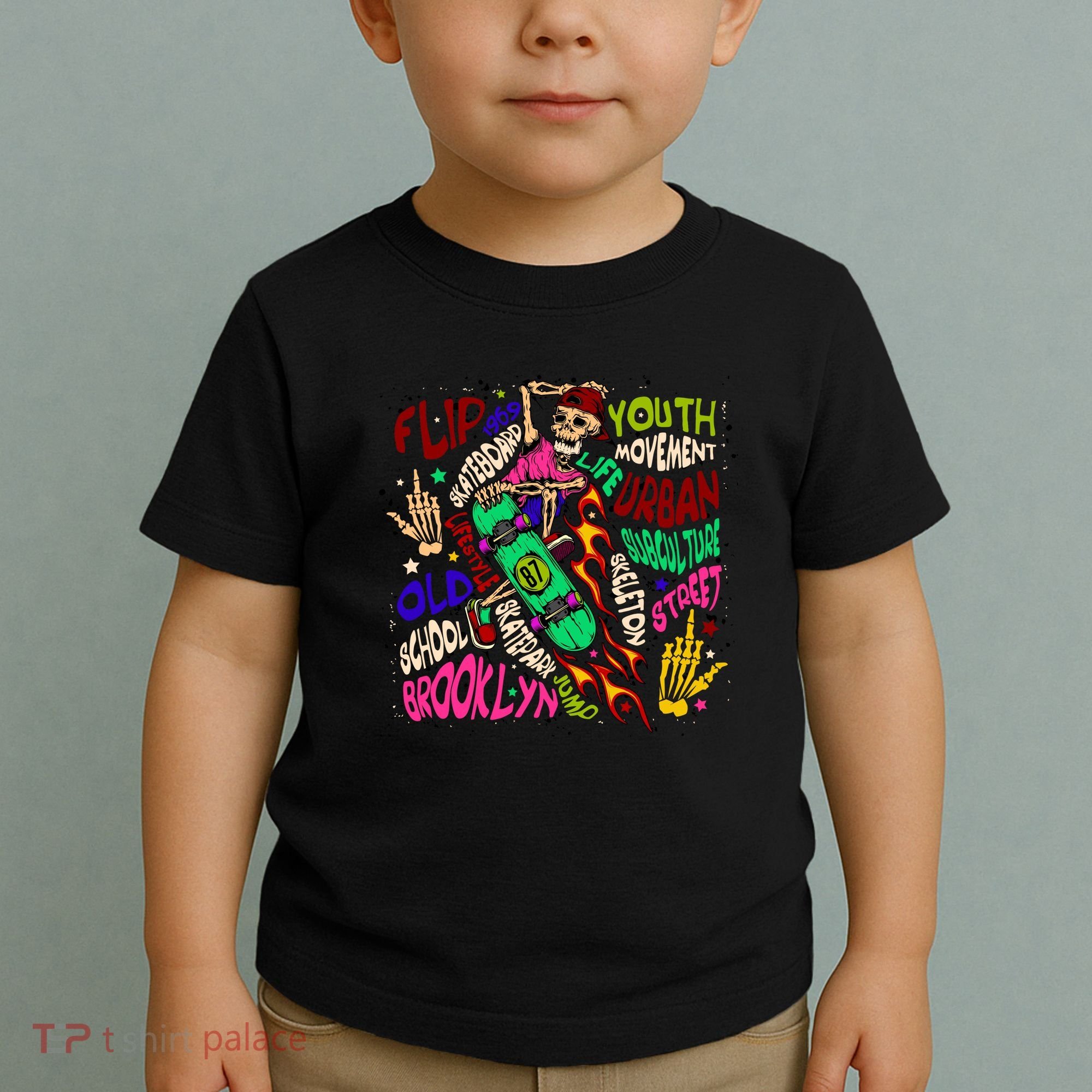 Skateboarding Skeleton Dude Toddler T-Shirt