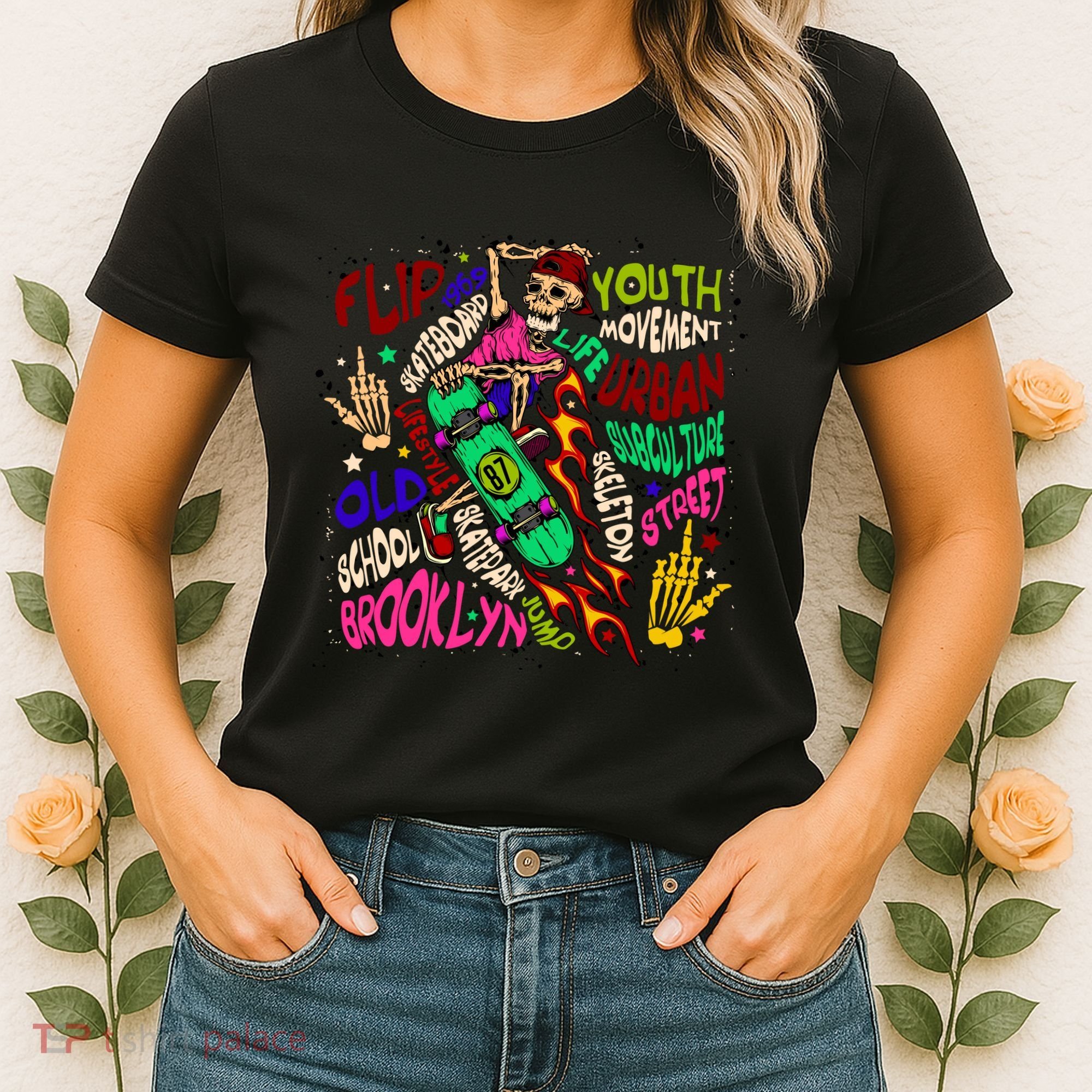 Skateboarding Skeleton Dude Women's T-Shirt