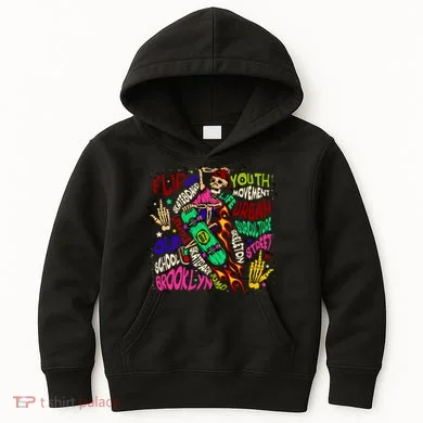 Skateboarding Skeleton Dude Kids Hoodie