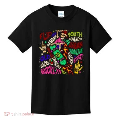 Skateboarding Skeleton Dude Kids T-Shirt