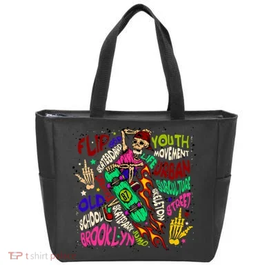 Skateboarding Skeleton Dude Tote Bag