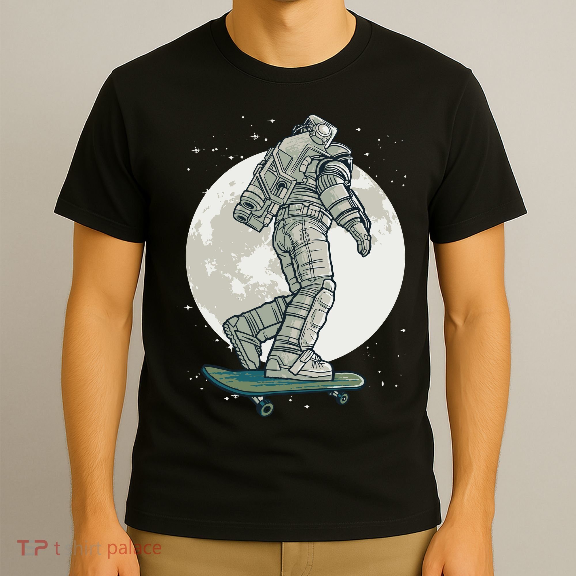 Skater Astronaut Moon T-Shirt