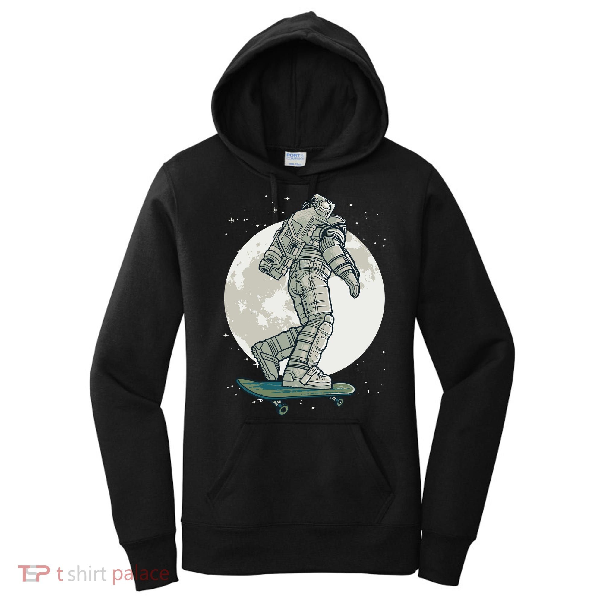 Skater Astronaut Moon Women's Hoodie