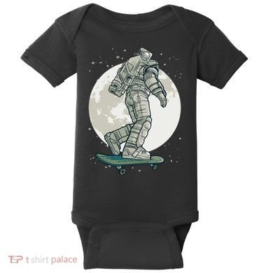 Skater Astronaut Moon Baby Bodysuit