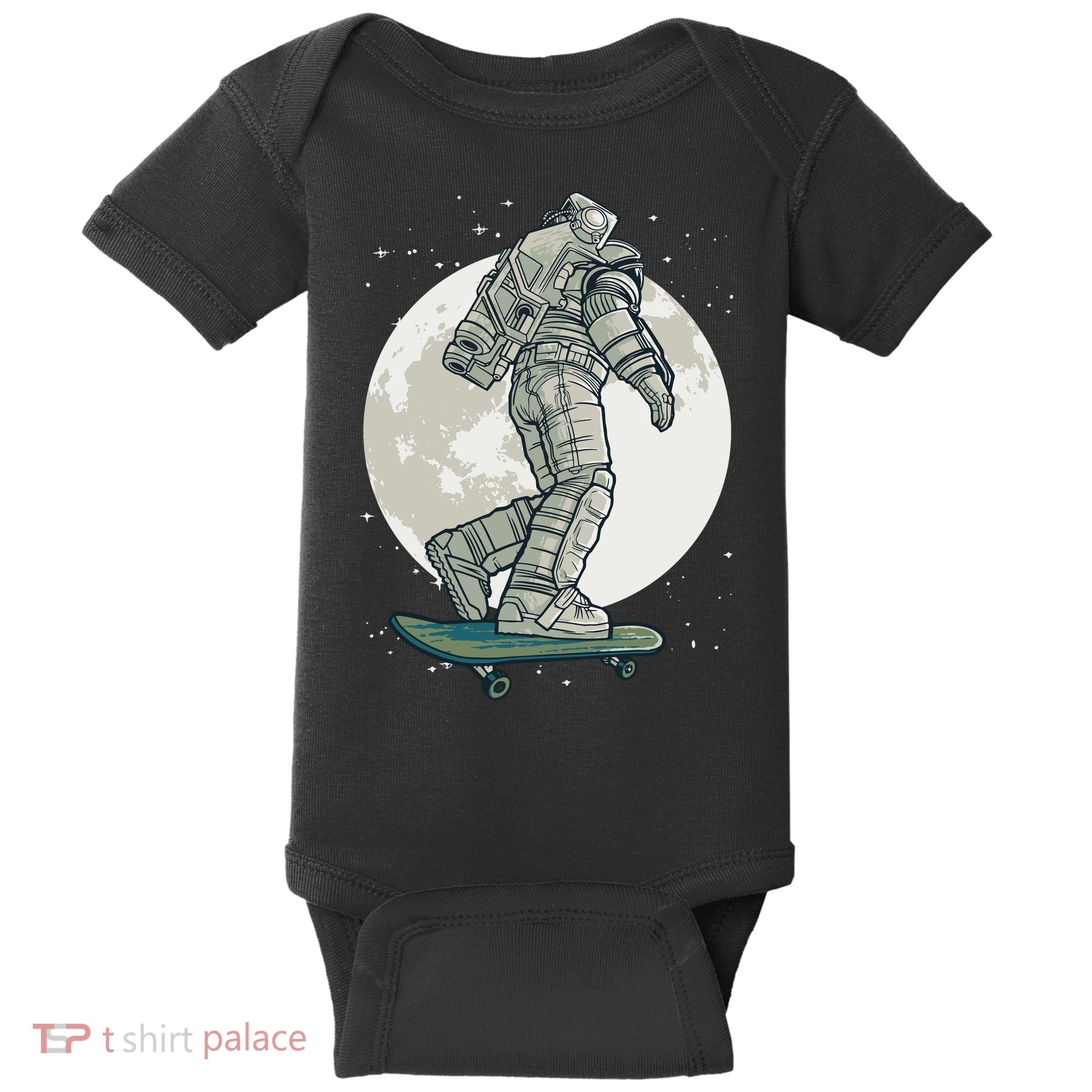 Skater Astronaut Moon Baby Bodysuit