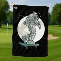 Skater Astronaut Moon Golf Towel thumb 1