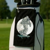 Skater Astronaut Moon Golf Towel thumb 2