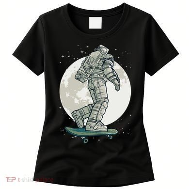 Skater Astronaut Moon Women's T-Shirt