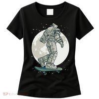 Skater Astronaut Moon Women's T-Shirt thumb 0