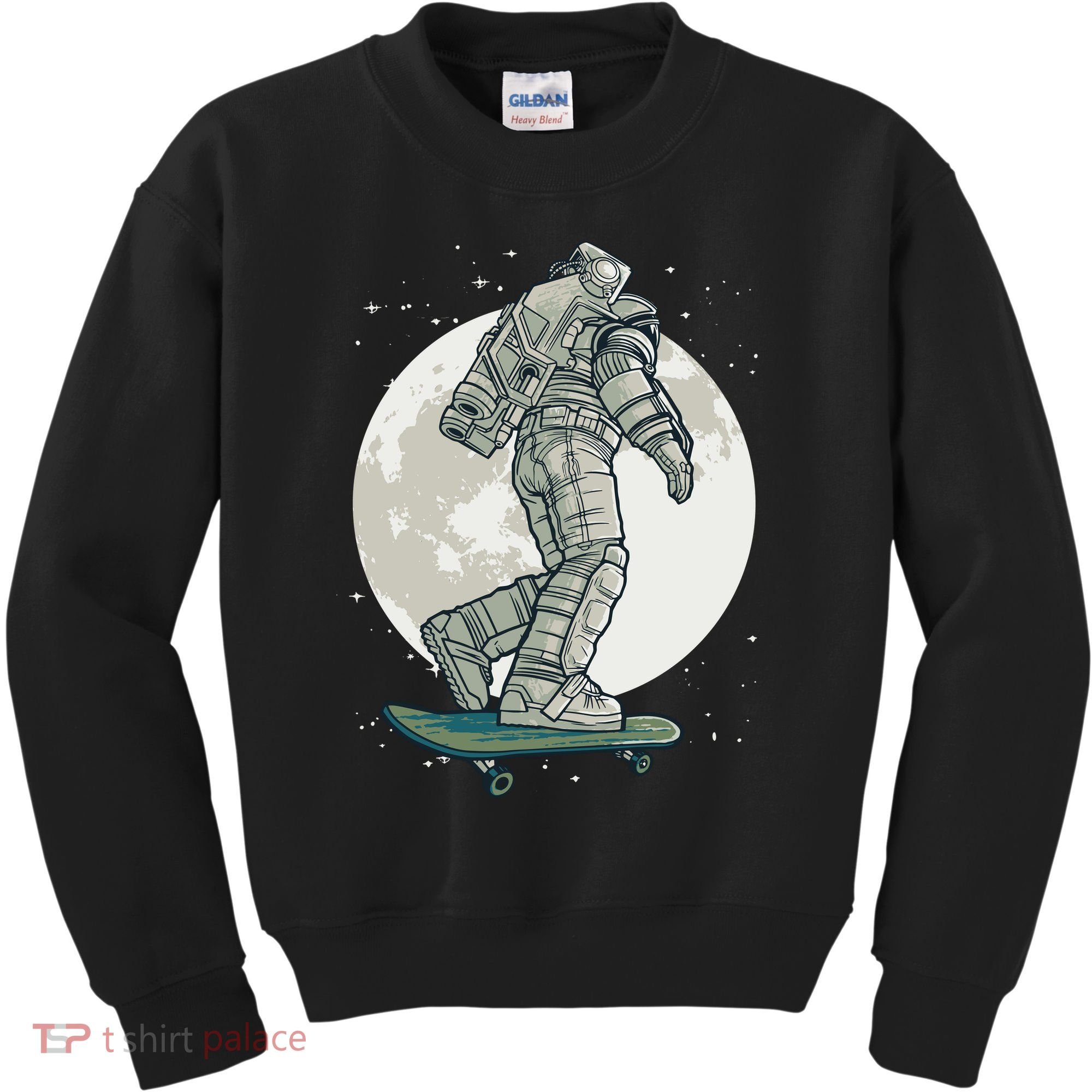 Skater Astronaut Moon Kids Sweatshirt