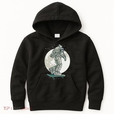 Skater Astronaut Moon Kids Hoodie