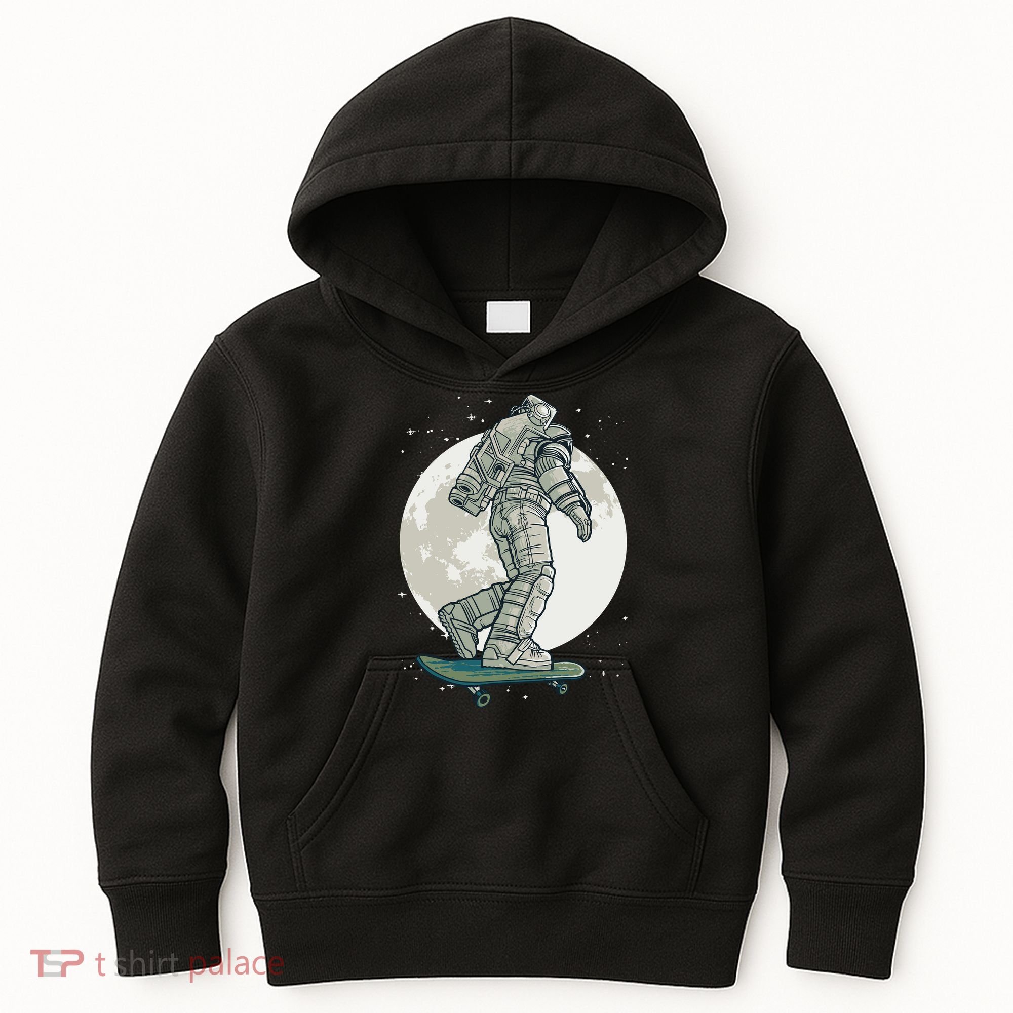 Skater Astronaut Moon Kids Hoodie