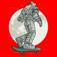 Skater Astronaut Moon Santa Hat thumb 1