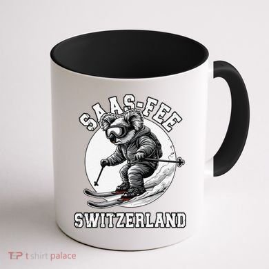 Saas-Fee Koala Bear Ski Resort Swiss Alps Skiing Coffee Mug back