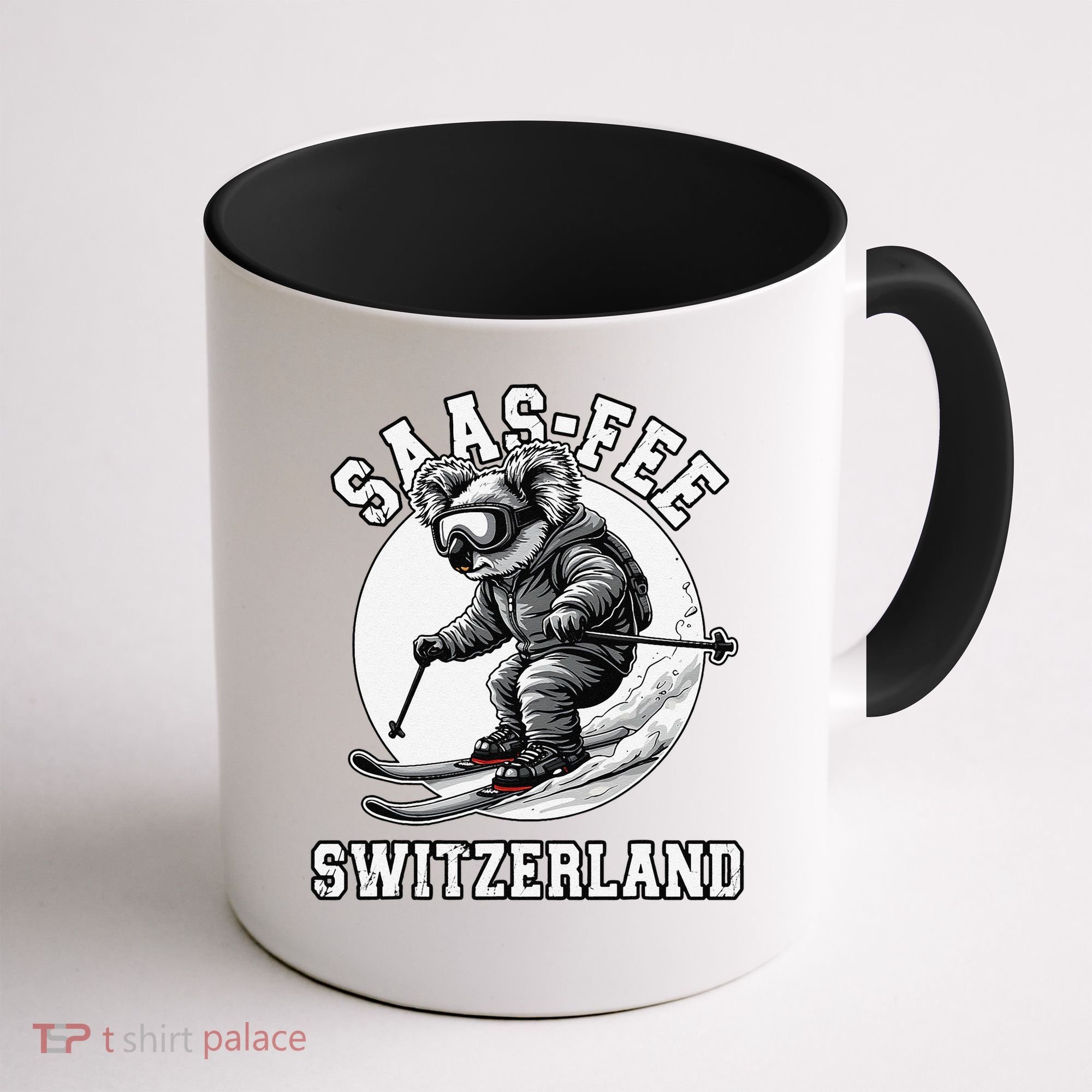 Saas-Fee Koala Bear Ski Resort Swiss Alps Skiing Coffee Mug
