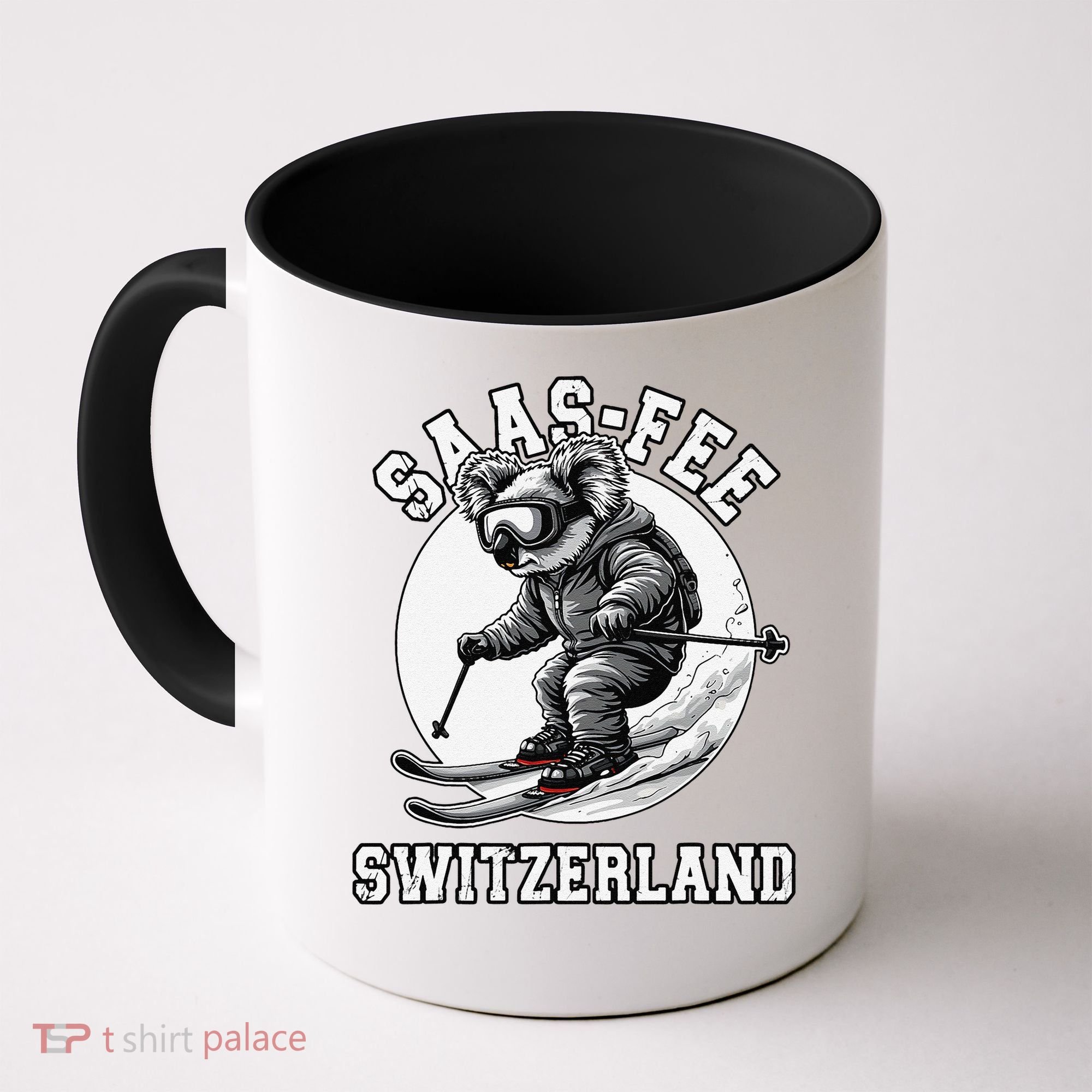 Saas-Fee Koala Bear Ski Resort Swiss Alps Skiing Coffee Mug