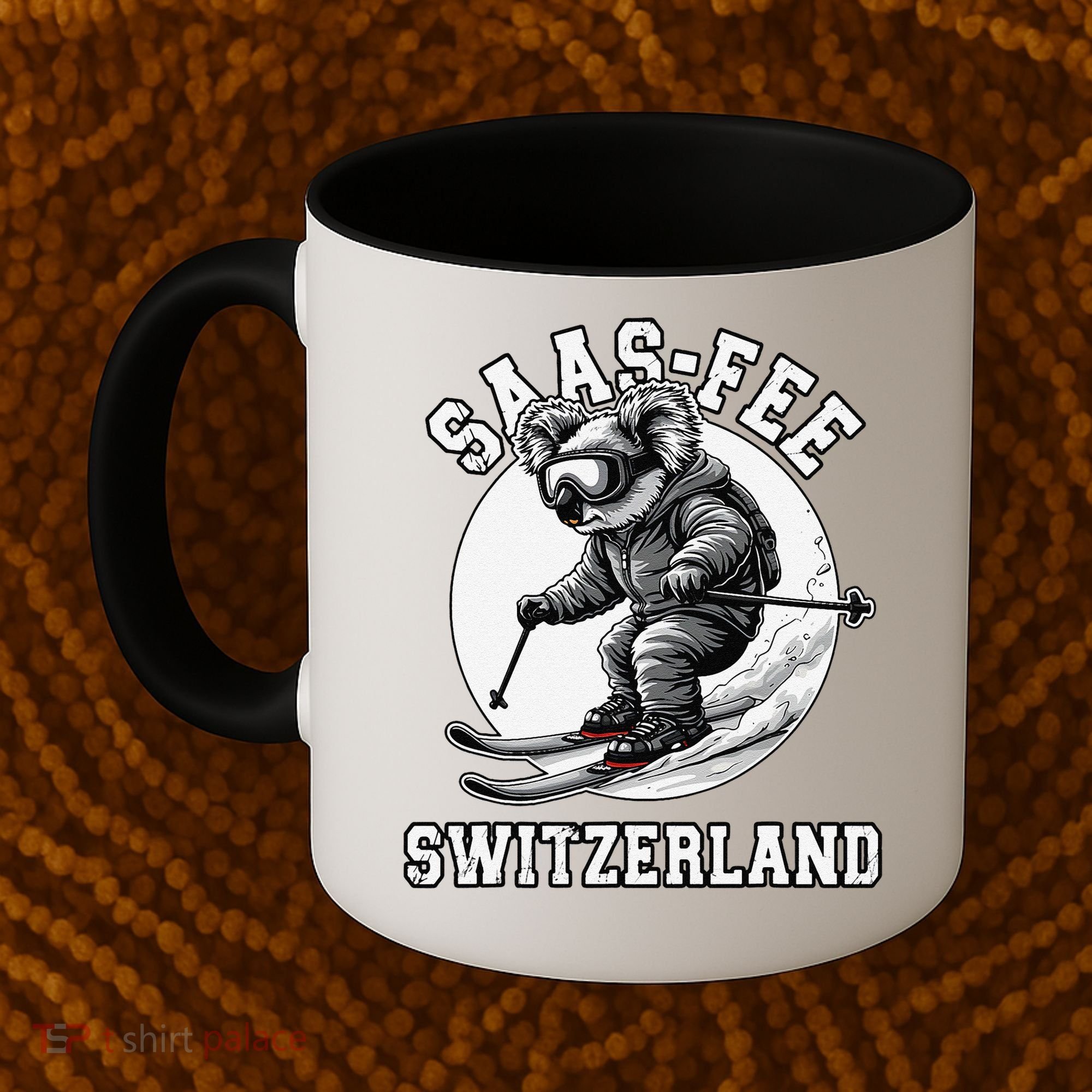 Saas-Fee Koala Bear Ski Resort Swiss Alps Skiing Coffee Mug