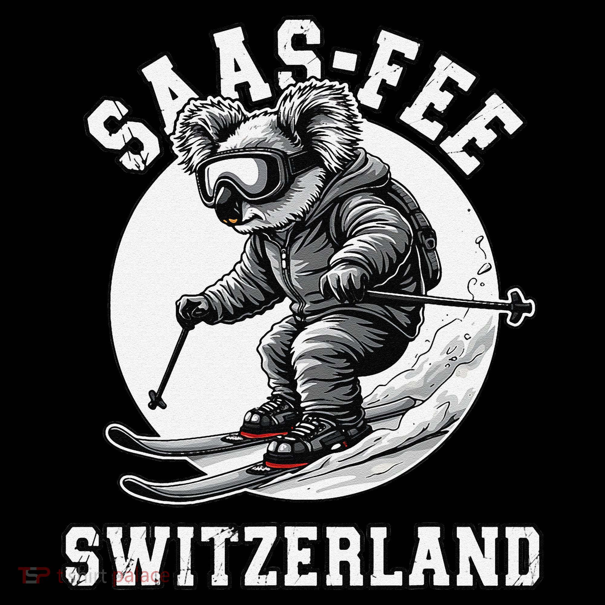 Saas-Fee Koala Bear Ski Resort Swiss Alps Skiing Coffee Mug