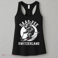Saas-Fee Koala Bear Ski Resort Swiss Alps Skiing Women's Tank Top thumb 3