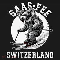 Saas-Fee Koala Bear Ski Resort Swiss Alps Skiing Women's Tank Top thumb 5