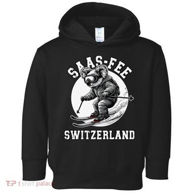 Saas-Fee Koala Bear Ski Resort Swiss Alps Skiing Toddler Hoodie