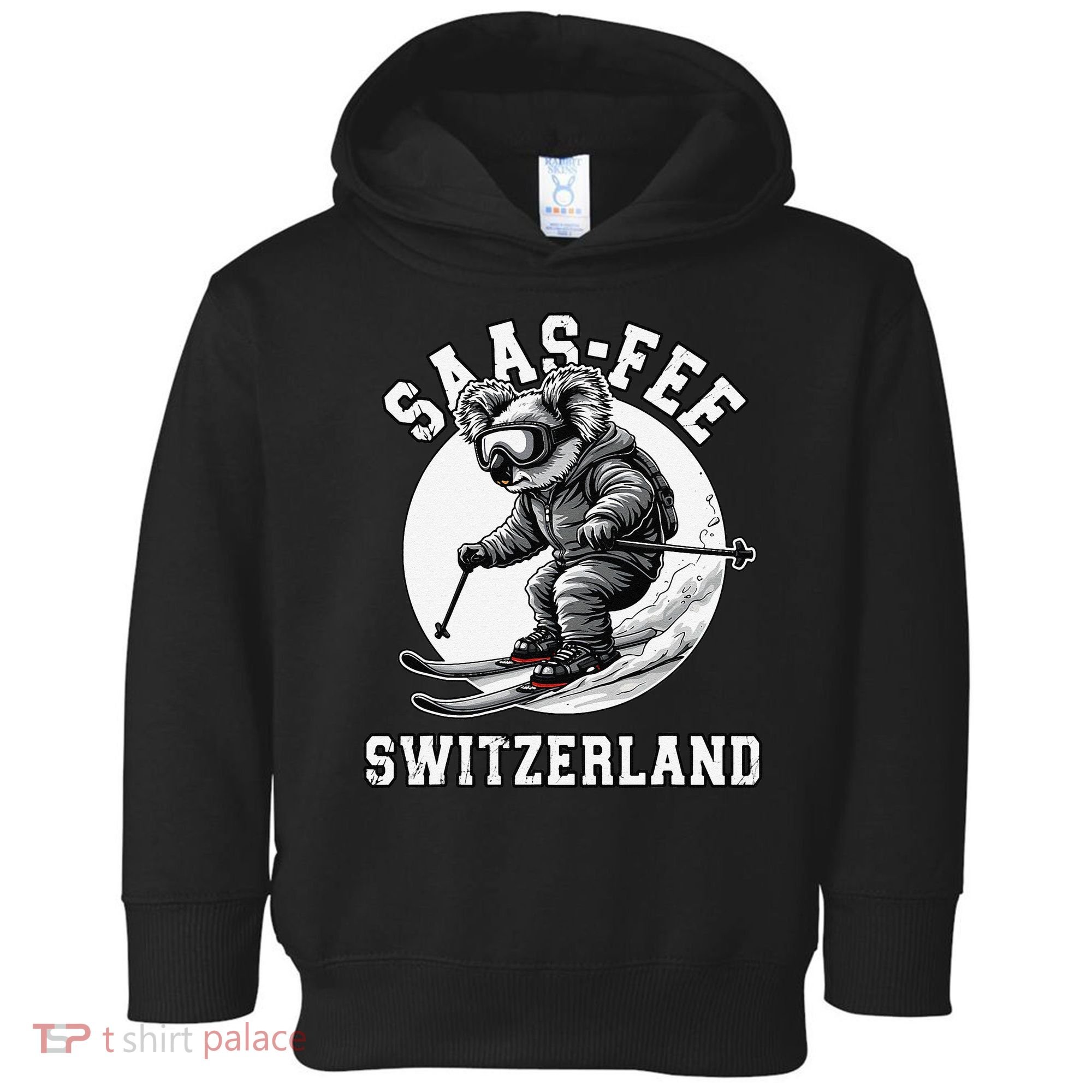 Saas-Fee Koala Bear Ski Resort Swiss Alps Skiing Toddler Hoodie