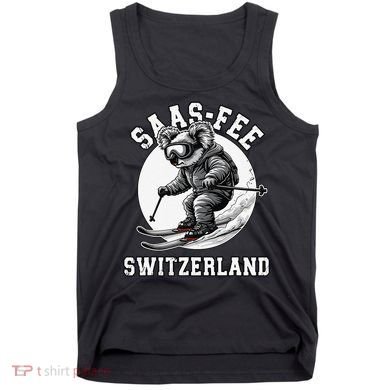 Saas-Fee Koala Bear Ski Resort Swiss Alps Skiing Tank Top