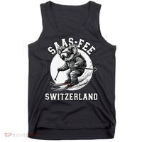 Saas-Fee Koala Bear Ski Resort Swiss Alps Skiing Tank Top thumb 0