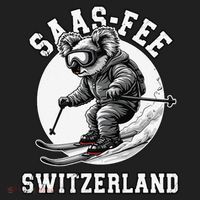 Saas-Fee Koala Bear Ski Resort Swiss Alps Skiing Golf Towel thumb 3