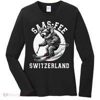 Saas-Fee Koala Bear Ski Resort Swiss Alps Skiing Women's Long Sleeve Shirt thumb 0