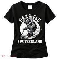 Saas-Fee Koala Bear Ski Resort Swiss Alps Skiing Women's T-Shirt thumb 0