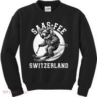 Saas-Fee Koala Bear Ski Resort Swiss Alps Skiing Kids Sweatshirt thumb 0